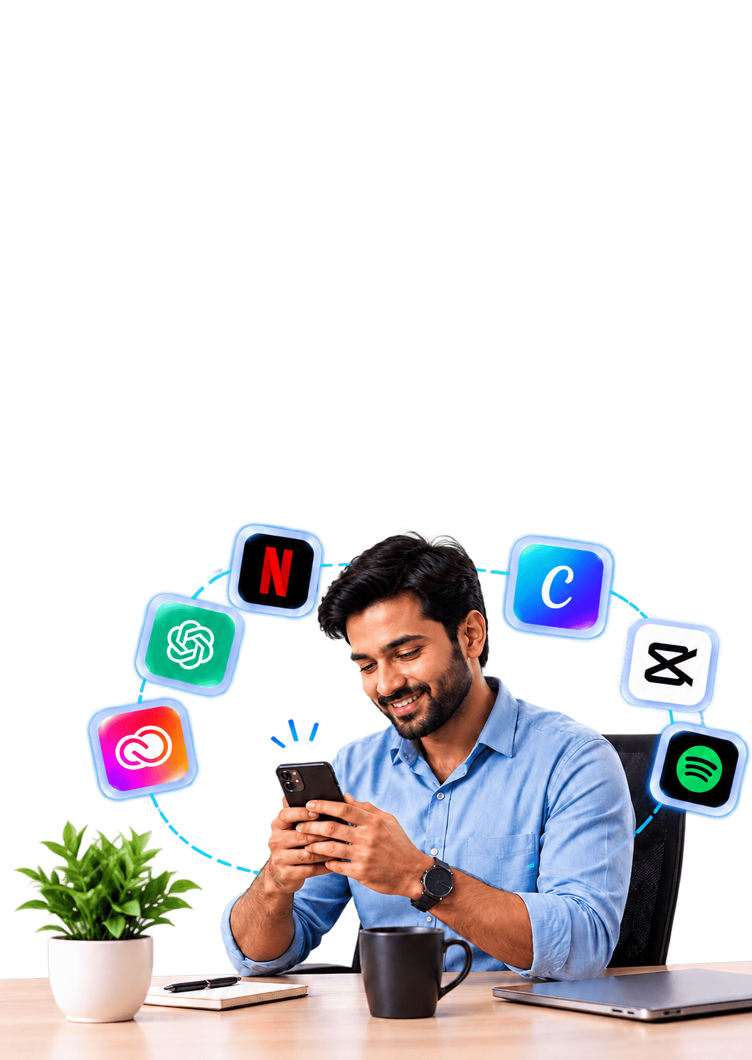 dotfied. customer browsing apps on his phone